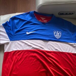 Nike Blue and Red Soccer Jersey